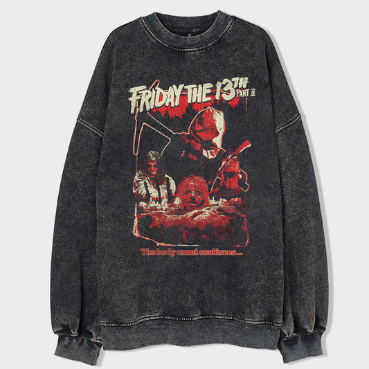 Mask and Axe Night Acid Wash Sweatshirt