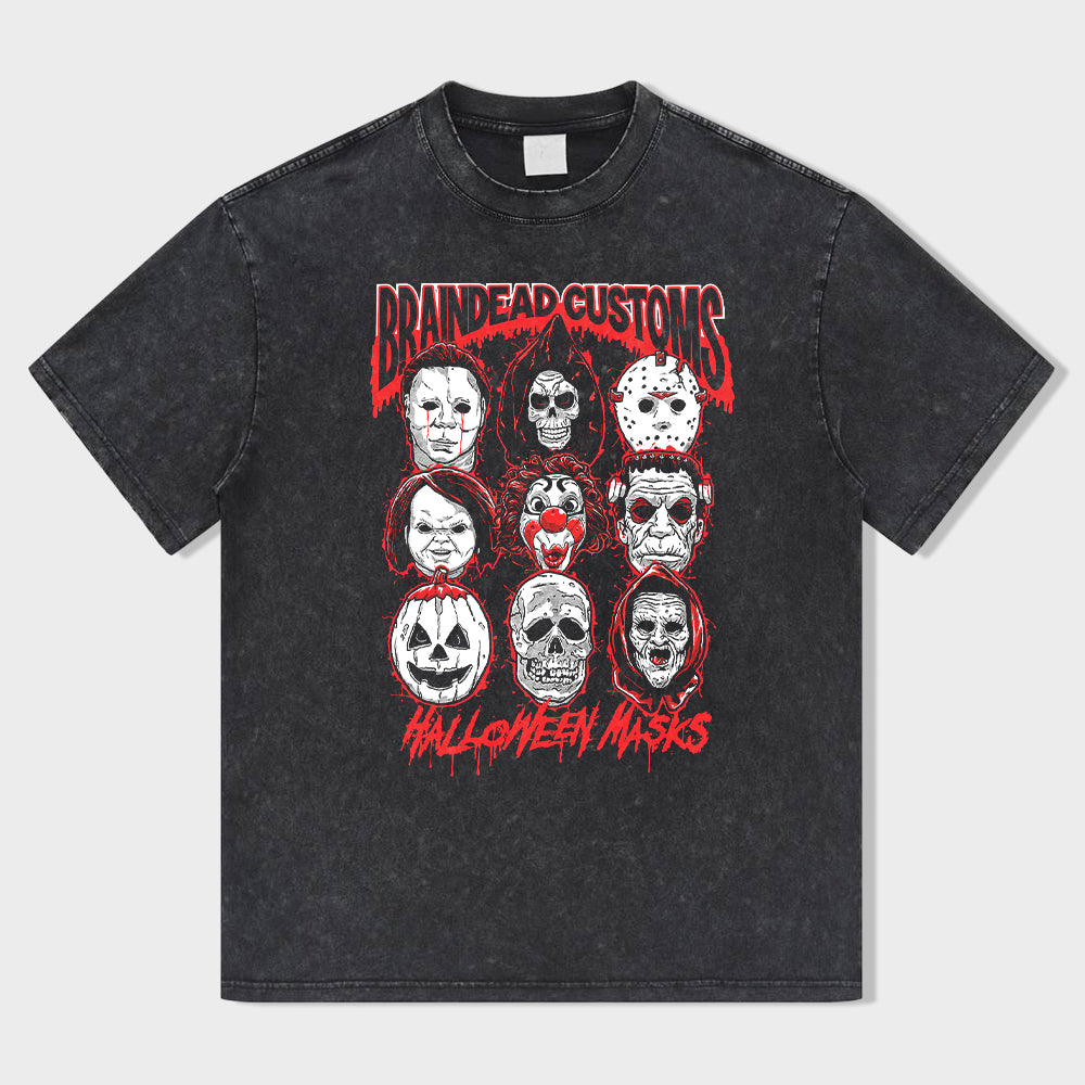 Ghost Mask Collection Acid Wash T-Shirt