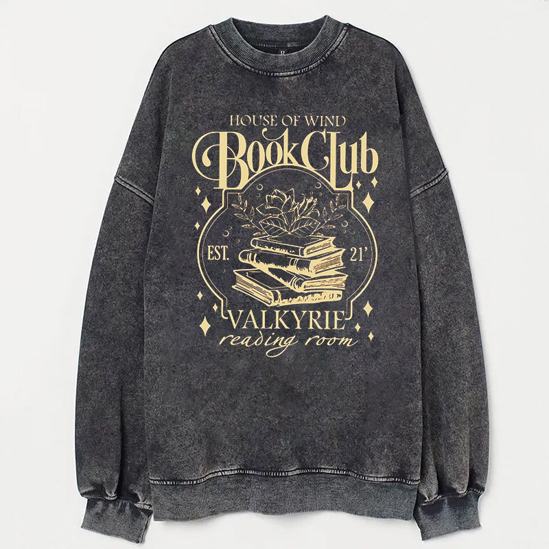 House Of Wind Book Club Acid Wash Sweatshirt