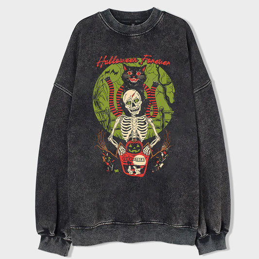 Eerie Nights Acid Wash Sweatshirt