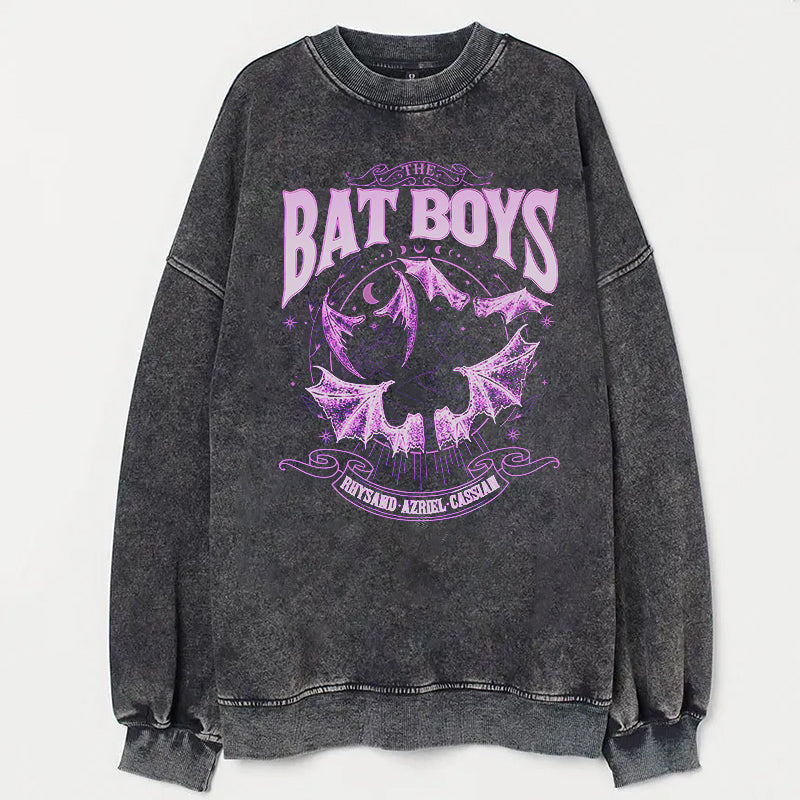 The Bat Boys Double-Sided Acid Wash Sweatshirt