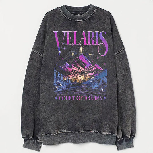 Velaris City Of Starlight Two-Sided Acid Wash Sweatshirt