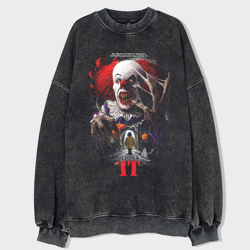 Joker Scare Trend Acid Wash Sweatshirt