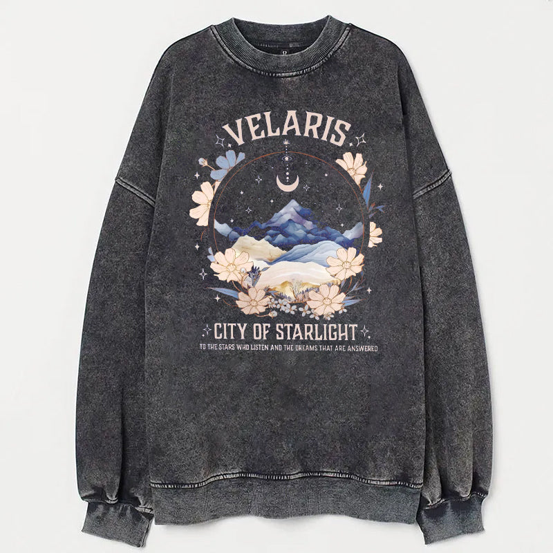 Velaris City Of Starlight Acid Wash Sweatshirt