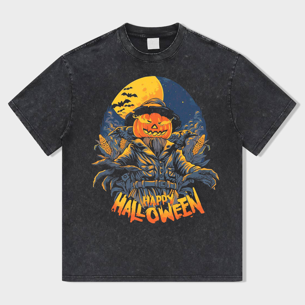 Halloween Harvest Night Acid Wash T-Shirt