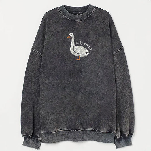 Silly Goose Embroidered Unisex Sweatshirt