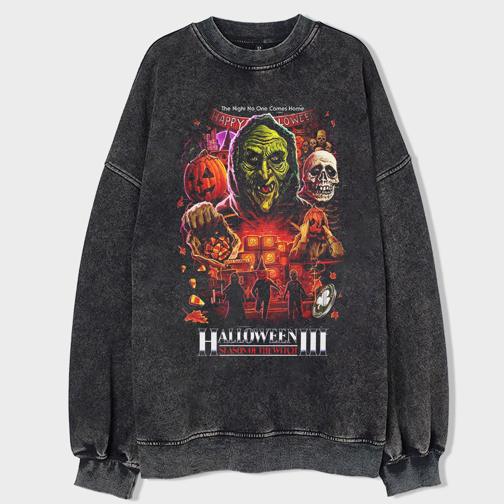 Scarlet Pumpkin Night Acid Wash Sweatshirt