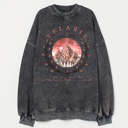 Velaris City Of Starlight Two-Sided Acid Wash Sweatshirt